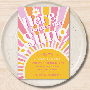 Invitación Aquí Viene El Baby Shower Del Chica Sun