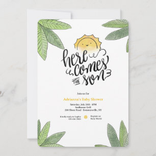 Invitación Aquí viene el Baby Shower del hijo