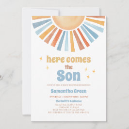 Invitación Aquí viene el Baby Shower del hijo
