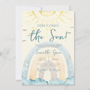 Invitación Aquí viene el Baby Shower del hijo