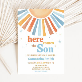 Invitación Aquí viene el Baby Shower del hijo