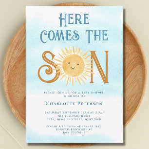 Invitación Aquí Viene El Baby Shower Del Hijo