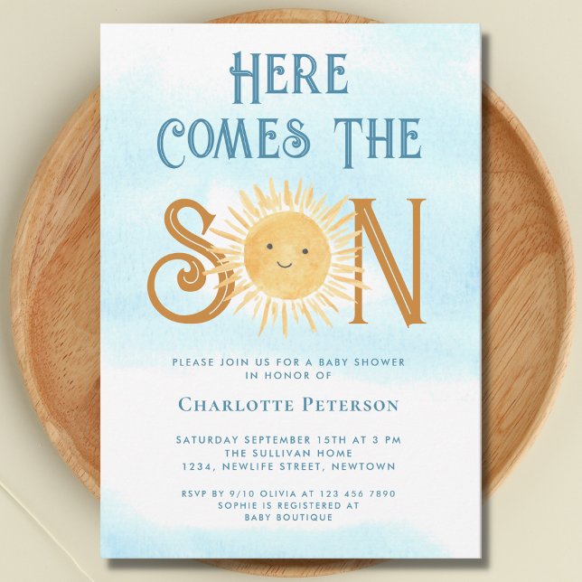 Invitación Aquí Viene El Baby Shower Del Hijo (Subido por el creador)