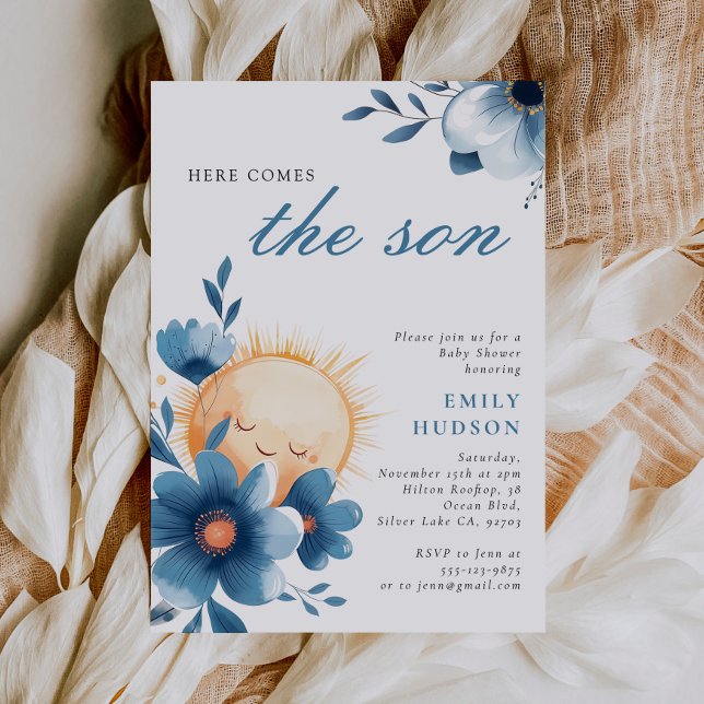 Invitación Aquí viene el Baby Shower del hijo (Subido por el creador)