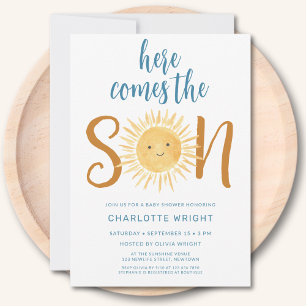 Invitación Aquí Viene El Baby Shower Del Hijo