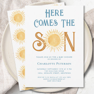 Invitación Aquí Viene El Baby Shower Del Hijo