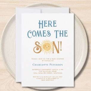 Invitación Aquí Viene El Baby Shower Del Hijo