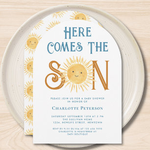 Invitación Aquí Viene El Baby Shower Del Hijo