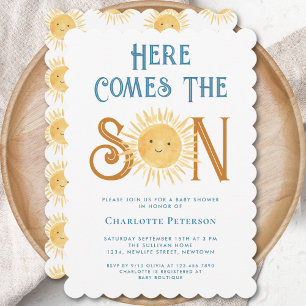 Invitación Aquí Viene El Baby Shower Del Hijo