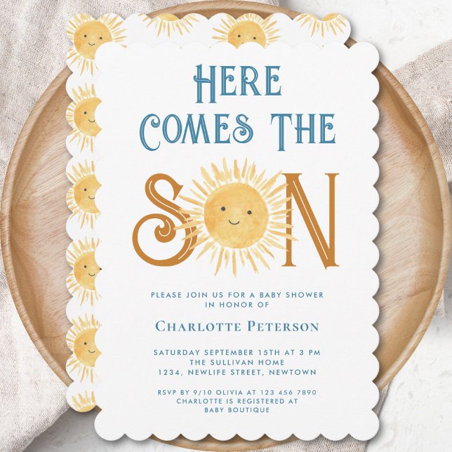 Invitación Aquí Viene El Baby Shower Del Hijo (Subido por el creador)