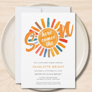 Invitación Aquí Viene El Baby Shower Del Niño