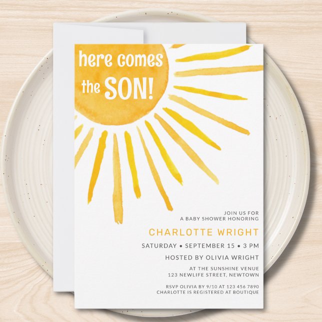 Invitación Aquí viene el Baby Shower del niño (Subido por el creador)