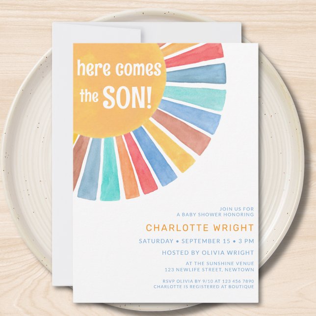 Invitación Aquí viene el Baby Shower del niño (Subido por el creador)
