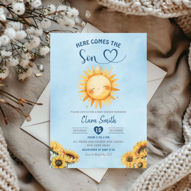 Invitación Aquí Viene El Baby Shower Del Niño (Subido por el creador)