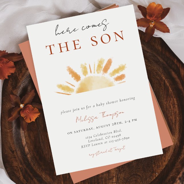 Invitación Aquí viene el Baby Shower Son Sunshine (Subido por el creador)