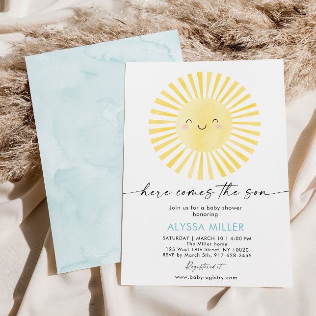 Invitación Aquí viene el Baby Shower Son Sunshine (Subido por el creador)