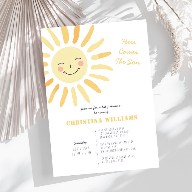 Invitación Aquí viene el Baby Shower Son Sunshine (Subido por el creador)