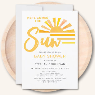 Invitación Aquí Viene El Baby Shower Sunshine De Sun