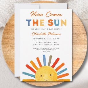 Invitación Aquí viene el Baby Shower Sunshine de Sun