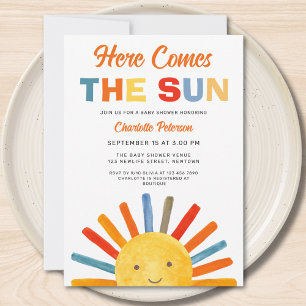 Invitación Aquí viene el Baby Shower Sunshine de Sun