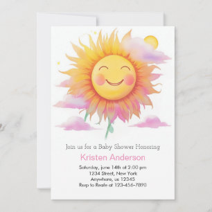 Invitación Aquí viene el Chica de Sun Boho Baby Shower