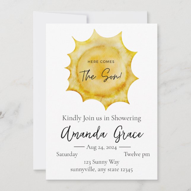 Invitación Aquí viene el hijo (Anverso)