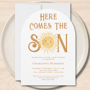 Invitación Aquí viene el hijo Arco de ducha de bebé Sunshine