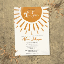 Aquí viene el hijo Baby Shower Boho Niño