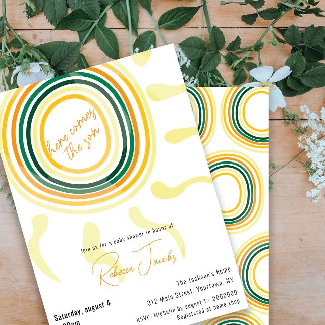Invitación Aquí viene el hijo Baby Shower Invitation (Subido por el creador)