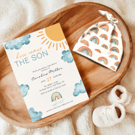 Invitación Aquí viene el hijo Baby Shower Niño 