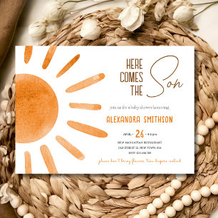 Invitación Aquí viene el hijo bebé ducha