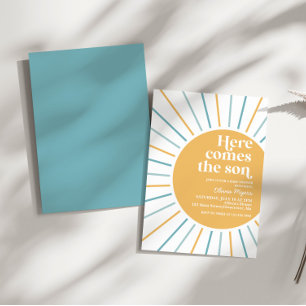Invitación Aquí viene el hijo Ducha de bebé Boho Sunshine