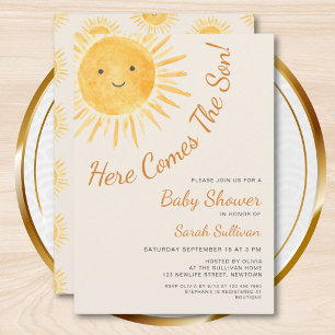 Invitación Aquí viene el hijo ducha de bebé Sunshine