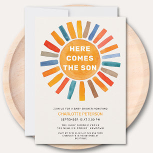 Invitación Aquí viene el hijo Niño Fiesta de Bebé