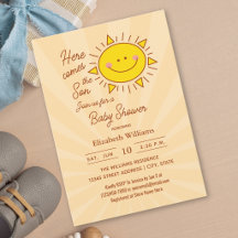 Aquí viene el hijo Pequeño niño soleado Baby Showe