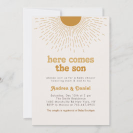 Invitación Aquí viene el hijo que Baby Shower invita a Boho R