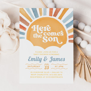 Invitación Aquí Viene El Hijo Que Eres Mi Baby Shower Sunshin