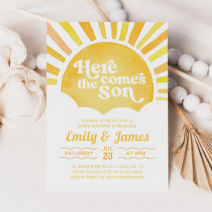Invitación Aquí Viene El Hijo Que Eres Mi Baby Shower Sunshin