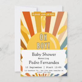 Invitación Aquí viene el hijo retro Sun Boy Baby Shower