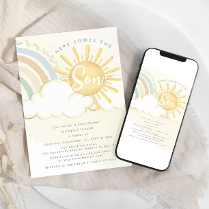 Invitación Aquí viene el hijo Shower de bebé