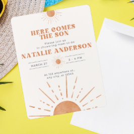 Invitación Aquí viene el Naranja Son Sunshine Baby Shower