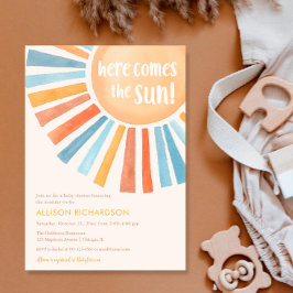 Invitación Aquí viene el niño del sol boho sol ducha bebé