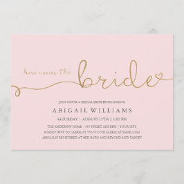 Invitación Aquí viene el oro falso de la novia