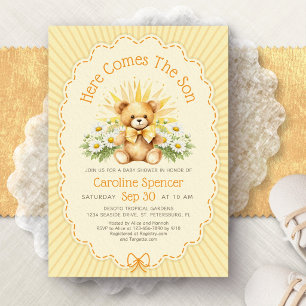 Invitación Aquí viene el oso hijo Baby Shower