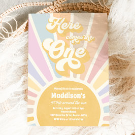 Invitación Aquí viene el primer cumpleaños del sol de Boho
