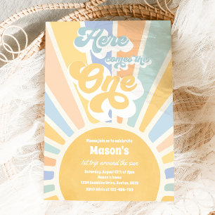 Invitación Aquí viene el primer cumpleaños del sol de Boho