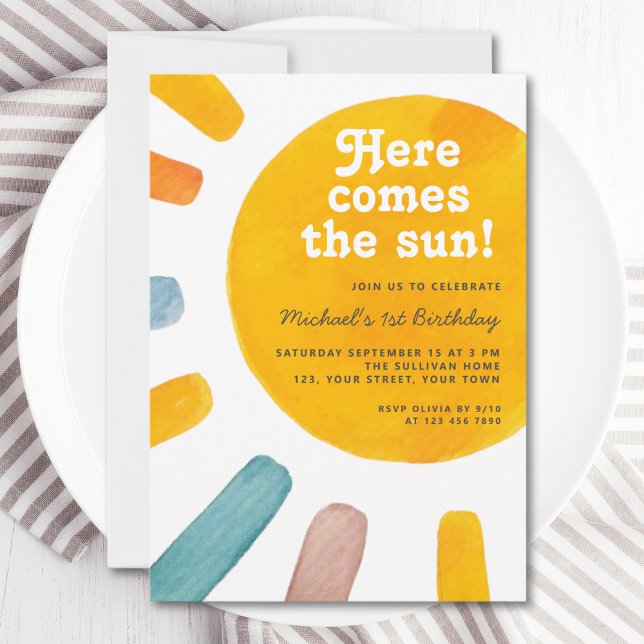 Invitación Aquí viene el primer cumpleaños del sol de Sun Boh (Subido por el creador)