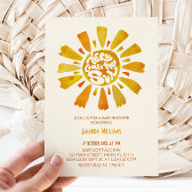 Aquí viene el sol Baby Shower de Acuarela