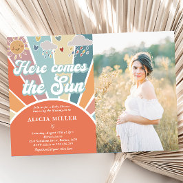 Invitación Aquí Viene El Sol Baby Shower El Arcoiris Amutado