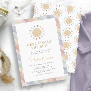 Invitación Aquí viene el sol ducha de bebé